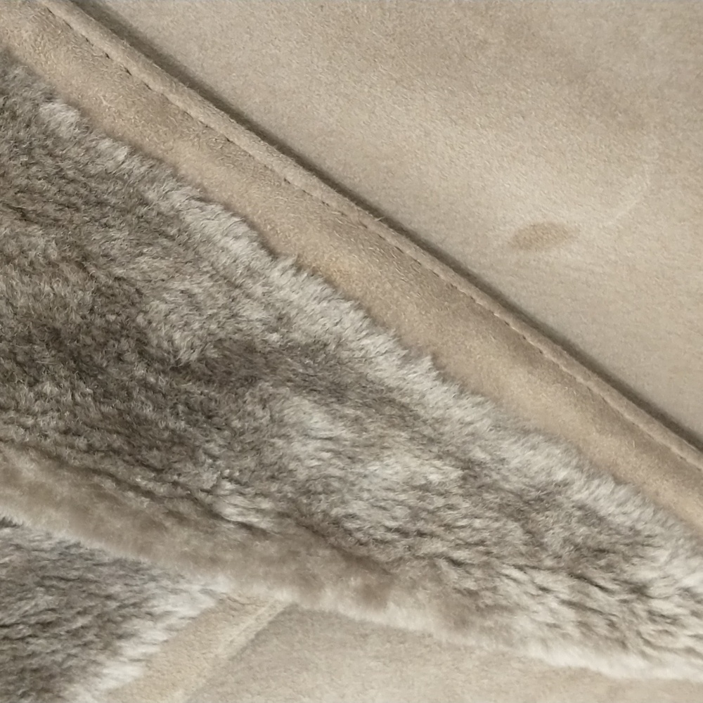 Vintage Shearling Coat USA Made Sawyer Napa Taupe Maxi Oversized Warm SeeMeasure - Picture 11 of 16